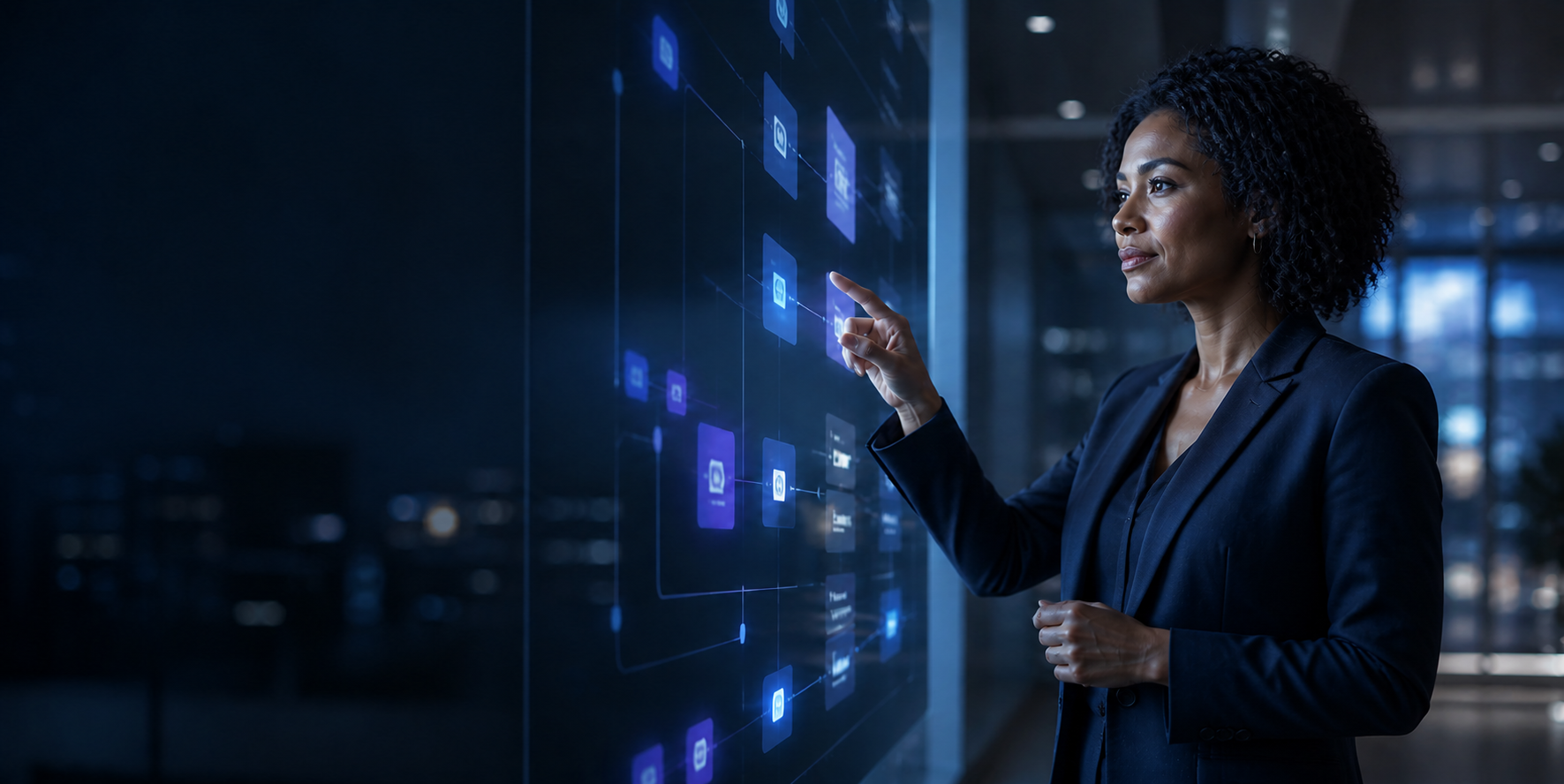 Executive working with an intelligent digital workflow